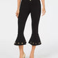 Calça jeans cropped com detalhes Thalia Sodi feminina, preta, tamanho 10