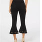 Calça jeans cropped com detalhes Thalia Sodi feminina, preta, tamanho 10