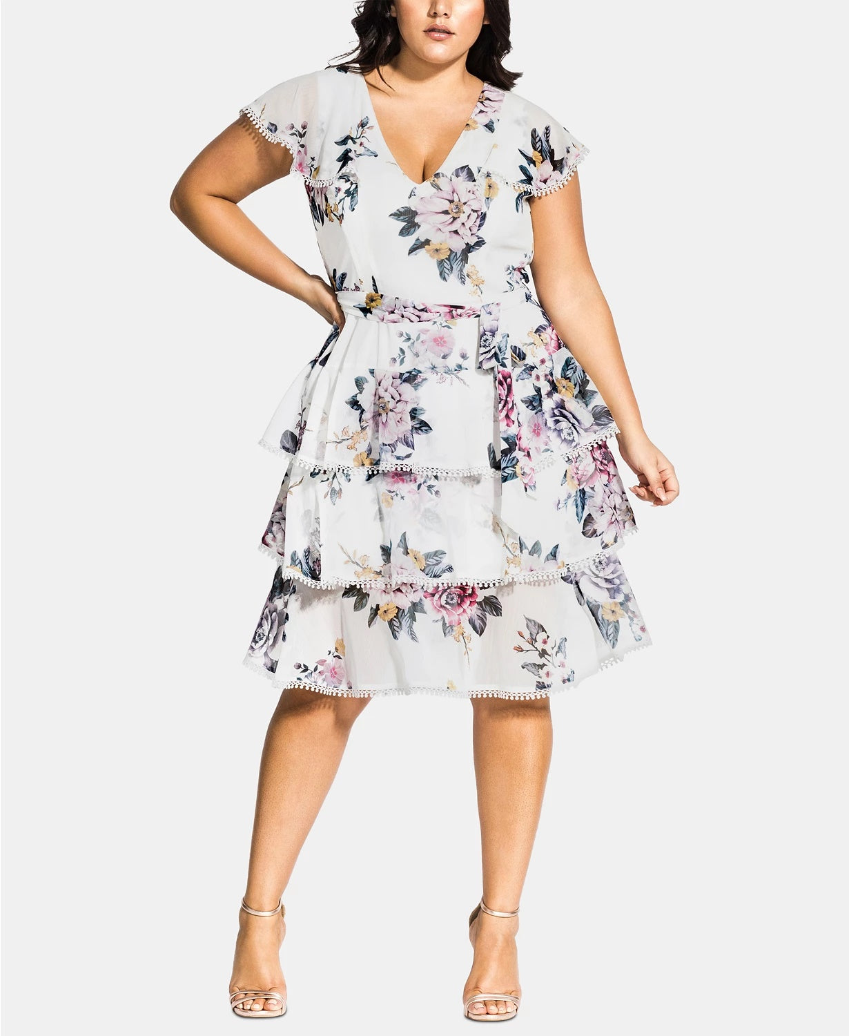 Vestido feminino City Chic Plus Summer Love, branco, tamanho 24W