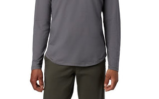 Camiseta Columbia Rugged Ridge Manga Longa Masculina Cinza Escuro Tamanho XG