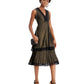 Vestido feminino Taylor com acabamento em renda e detalhes metálicos, preto, tamanho 6