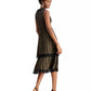 Vestido feminino Taylor com acabamento em renda e detalhes metálicos, preto, tamanho 6