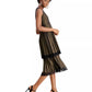 Vestido feminino Taylor com acabamento em renda e detalhes metálicos, preto, tamanho 6