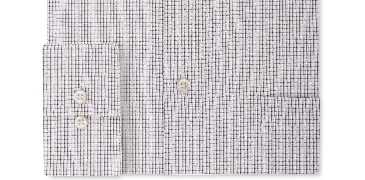 Camisa social masculina Van Heusen Classic/Regular Fit com gola flexível e xadrez elástico, roxa, tamanho 14,5 x 32-33