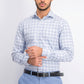Camisa social masculina Tommy Hilfiger justa com estampa xadrez azul elástica, tamanho marinho, 15,5 x 32-33