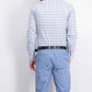 Camisa social masculina Tommy Hilfiger justa com estampa xadrez azul elástica, tamanho marinho, 15,5 x 32-33