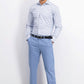 Camisa social masculina Tommy Hilfiger justa com estampa xadrez azul elástica, tamanho marinho, 15,5 x 32-33