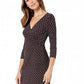 Vestido Ralph Lauren estampado em jersey fosco Cleora manga comprida para o dia (preto/ameixa-paixão/creme) tamanho 18