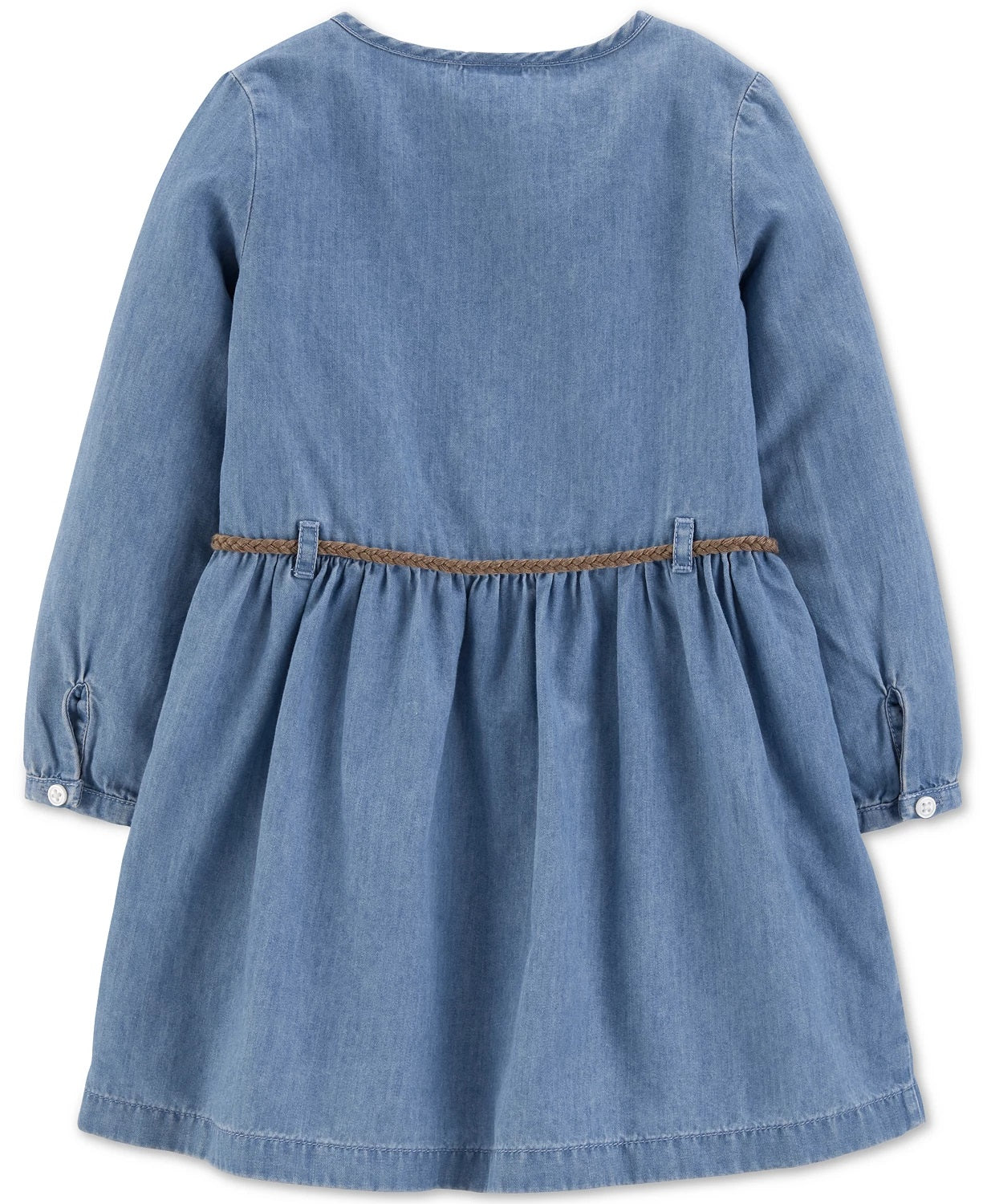 Vestido-camisa jeans com cinto Carter's para meninas, tamanho 4T, azul