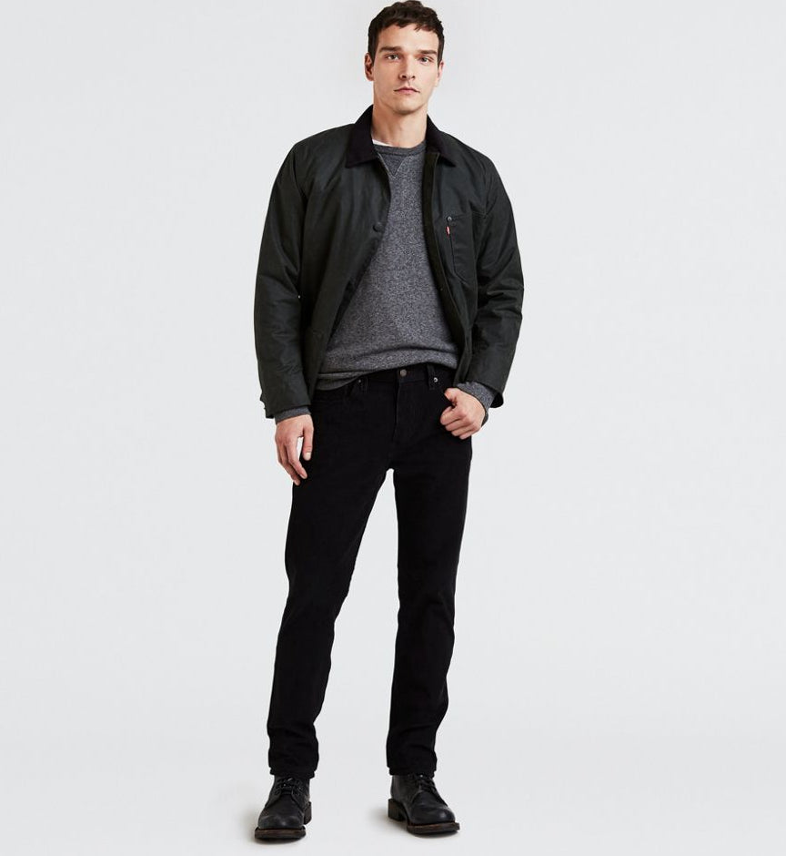 Calça Levi's 502 Taper Veludo Cotelê Masculina Preta Tamanho 33L x 30G