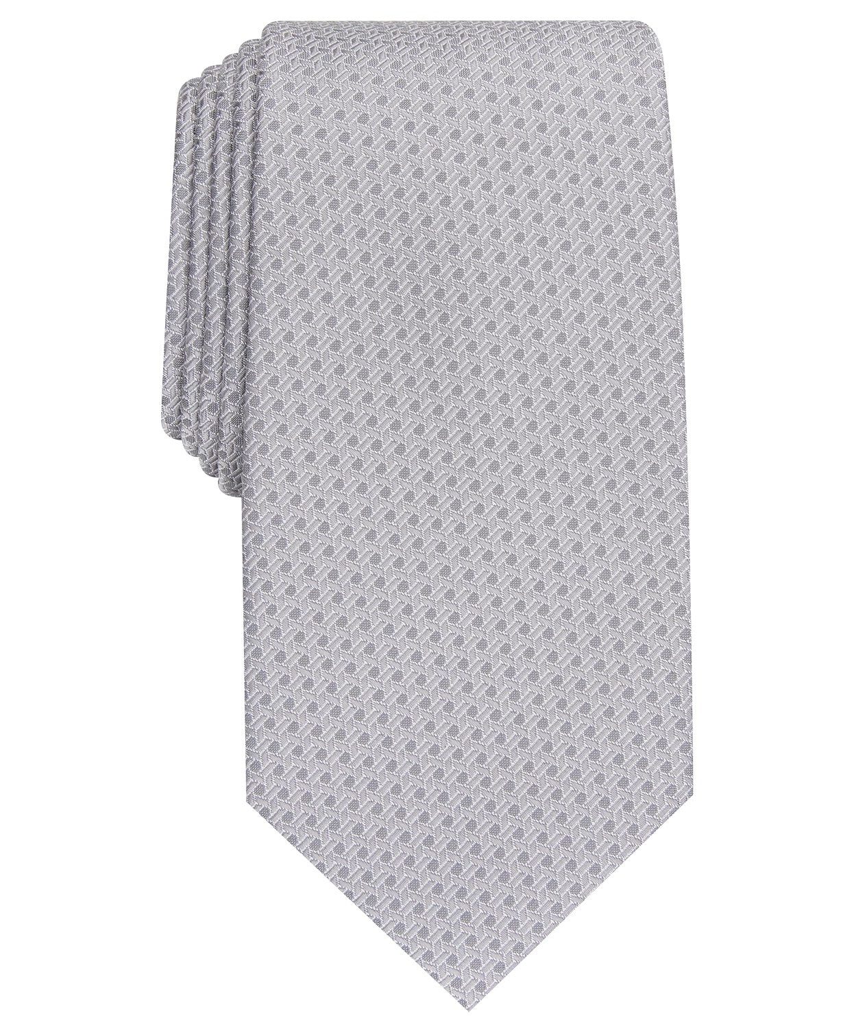 Gravata Perry Ellis Starlite Neat Masculina Prata Tamanho Regular