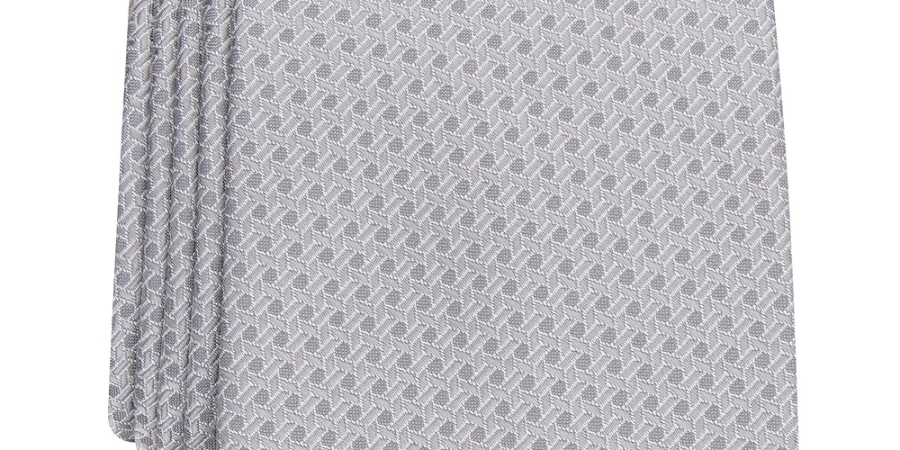 Gravata Perry Ellis Starlite Neat Masculina Prata Tamanho Regular