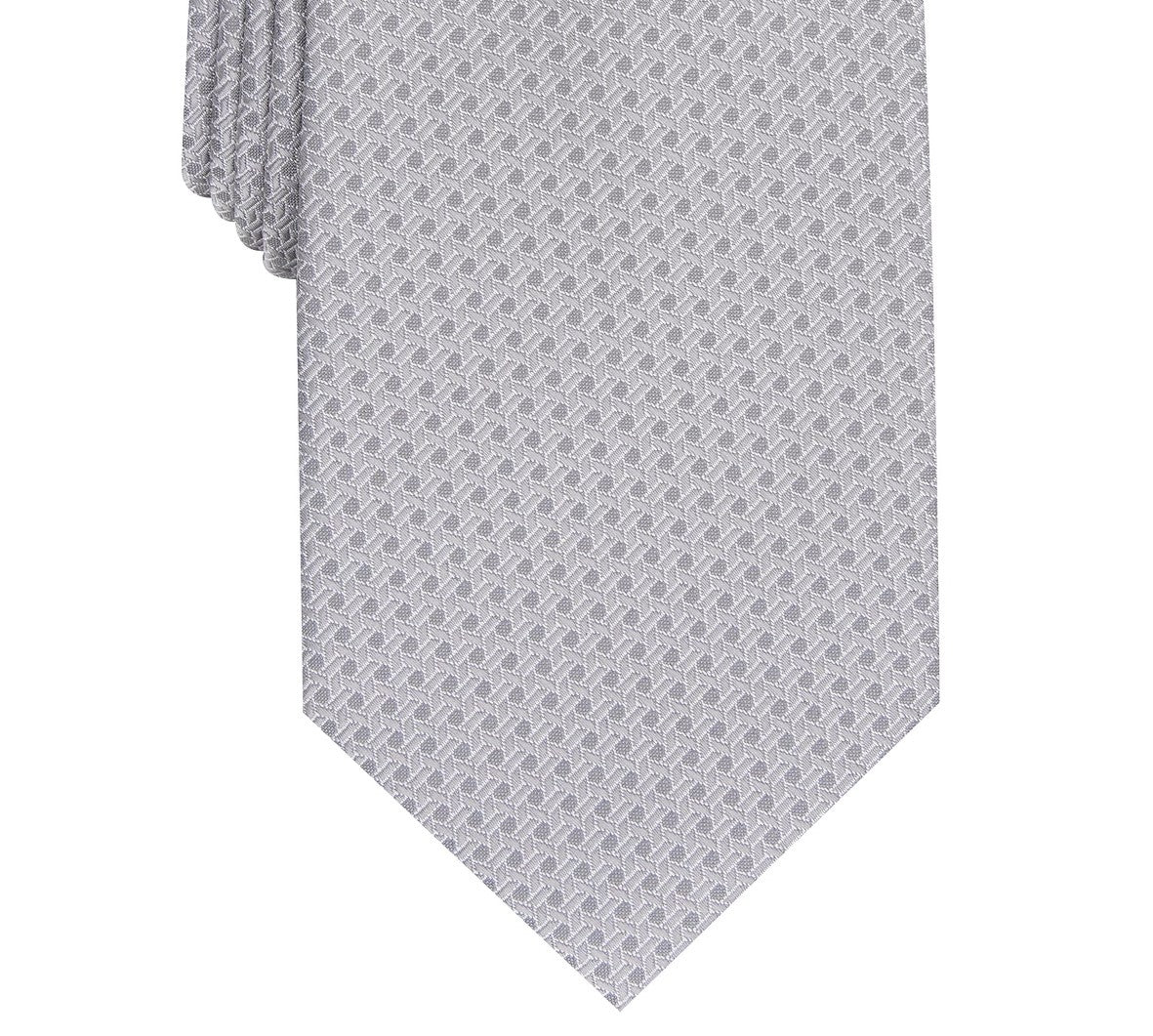 Gravata Perry Ellis Starlite Neat Masculina Prata Tamanho Regular