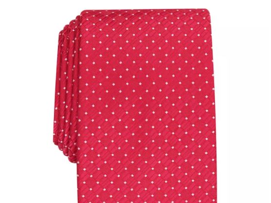 Gravata Perry Ellis Kimball Micro Dot Masculina Vermelha Tamanho Regular