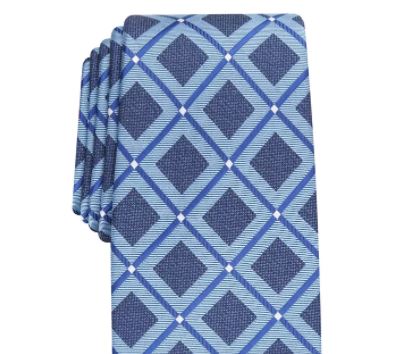 Gravata Perry Ellis Hendry Grid Masculina Azul Marinho Tamanho Regular
