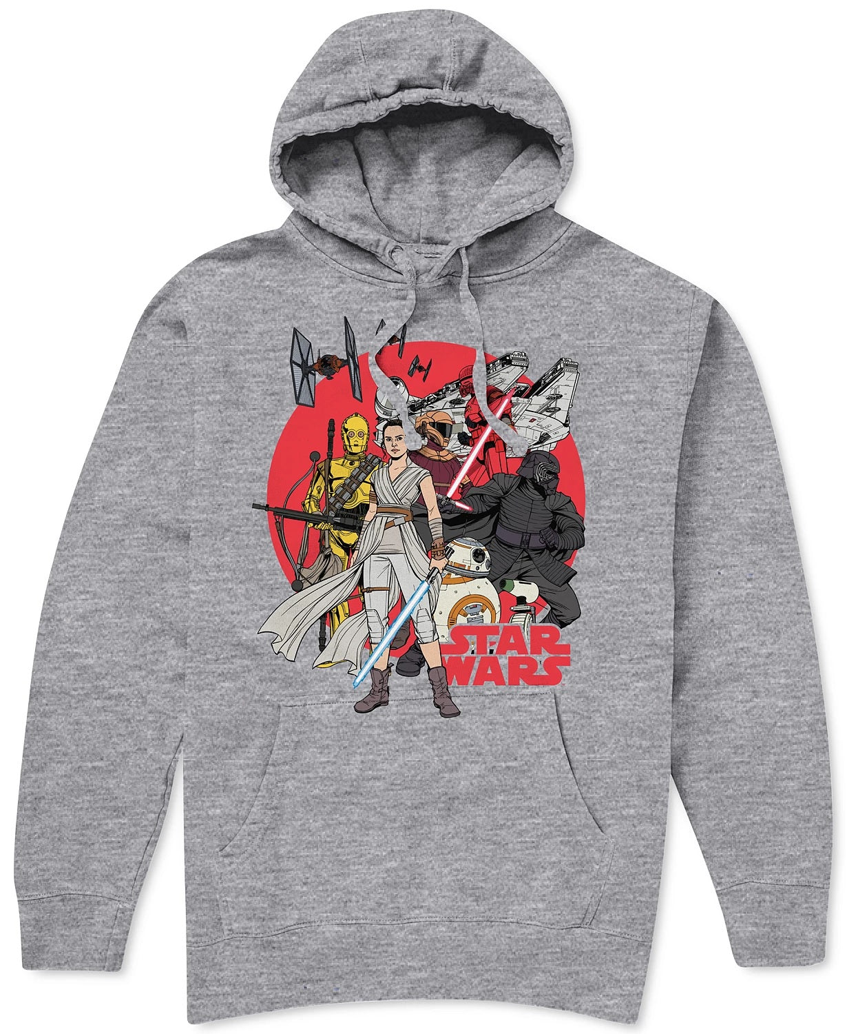 Moletom com capuz gráfico masculino Hybrid Star Wars Montage cinza tamanho médio