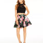 Top de renda e saia com estampa floral City Studios Juniors, tamanho 1, rosa médio