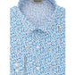 Camisa social masculina Kenneth Cole Reaction All Day Flex Slim-Fit Performance Stretch estampada azul tamanho 14,5 x 32-33