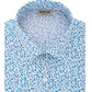 Camisa social masculina Kenneth Cole Reaction All Day Flex Slim-Fit Performance Stretch estampada azul tamanho 14,5 x 32-33