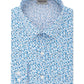 Camisa social masculina Kenneth Cole Reaction All Day Flex Slim-Fit Performance Stretch estampada azul tamanho 15,5 x 34-35