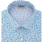 Camisa social masculina Kenneth Cole Reaction All Day Flex Slim-Fit Performance Stretch estampada azul tamanho 15,5 x 34-35