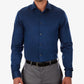Camisa social Calvin Klein masculina Steel Extra-Slim Fit, sem passar, com padrão espinha de peixe, tamanho médio, azul, tamanho 32-33