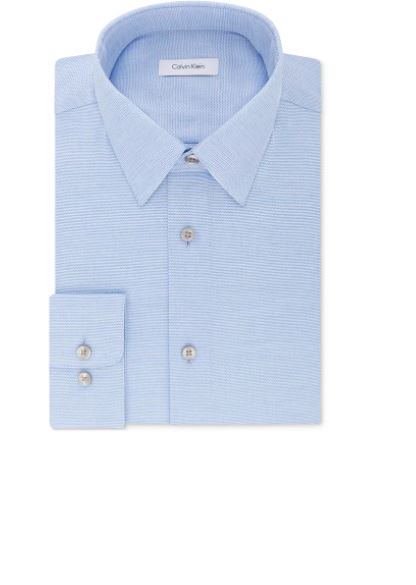 Camisa social Calvin Klein masculina Steel Classic Regular Stretch Performance, tamanho azul marinho, tamanho 15,5 x 32 x 33