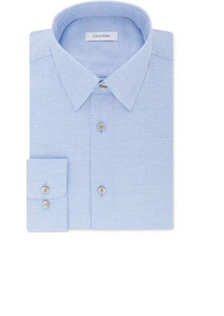 Camisa social Calvin Klein masculina Steel Classic Regular Stretch Performance, tamanho azul marinho, tamanho 15,5 x 32 x 33