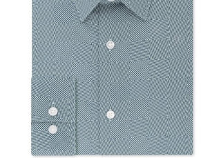 Camisa social masculina Calvin Klein Steel Slim-Fit, sem necessidade de passar, com estampa elástica, verde, tamanho 34-35