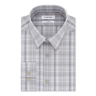 Camisa social masculina Calvin Klein xadrez com gola bege tamanho 15x32x33