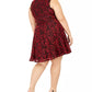 Vestido Plus Size Renda Fit &amp; Flare Vermelho Tamanho 18W da City Studios Juniors