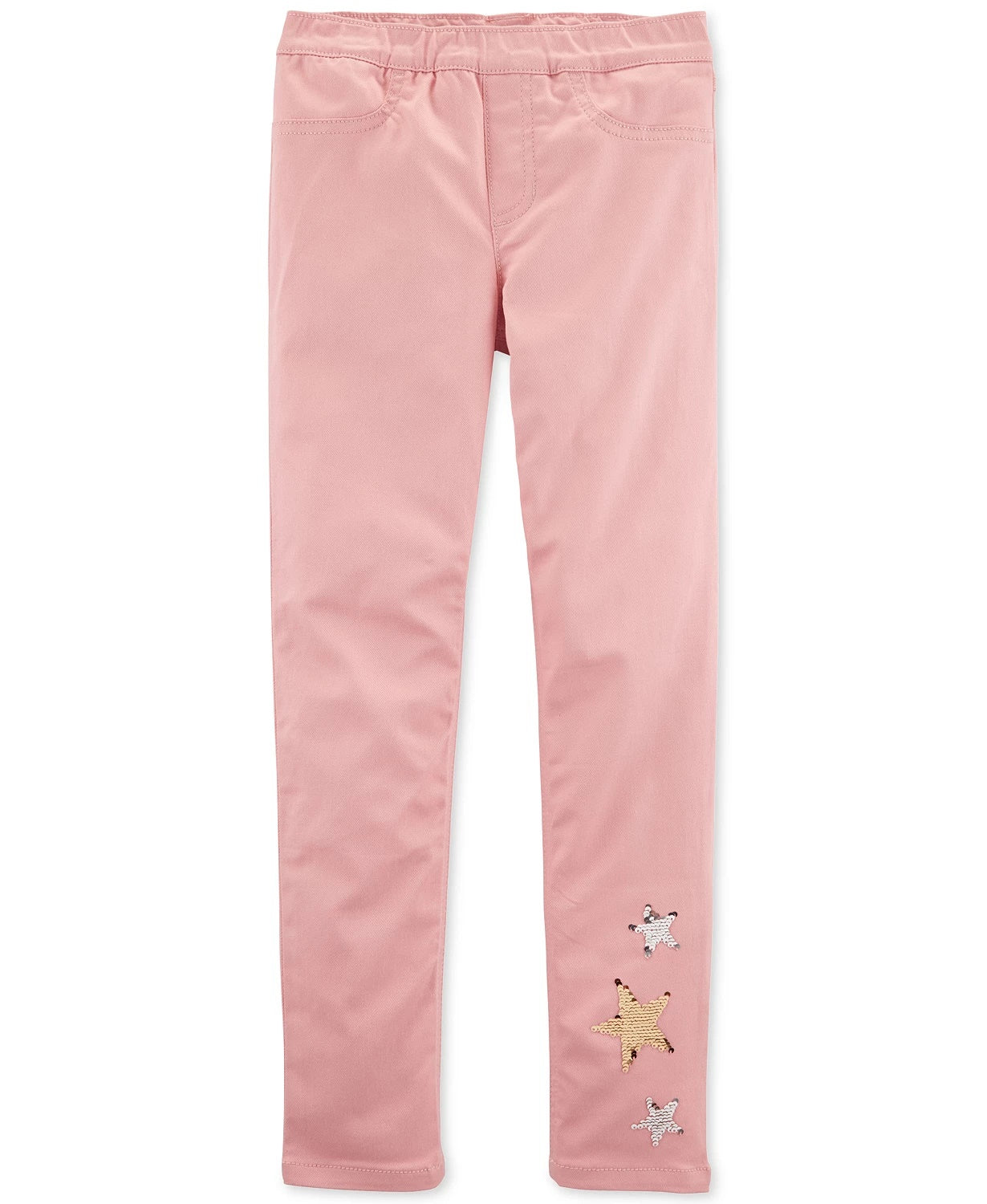 Calças jegging Carter's Little &amp; Big Girls Stars de sarja rosa tamanho 4
