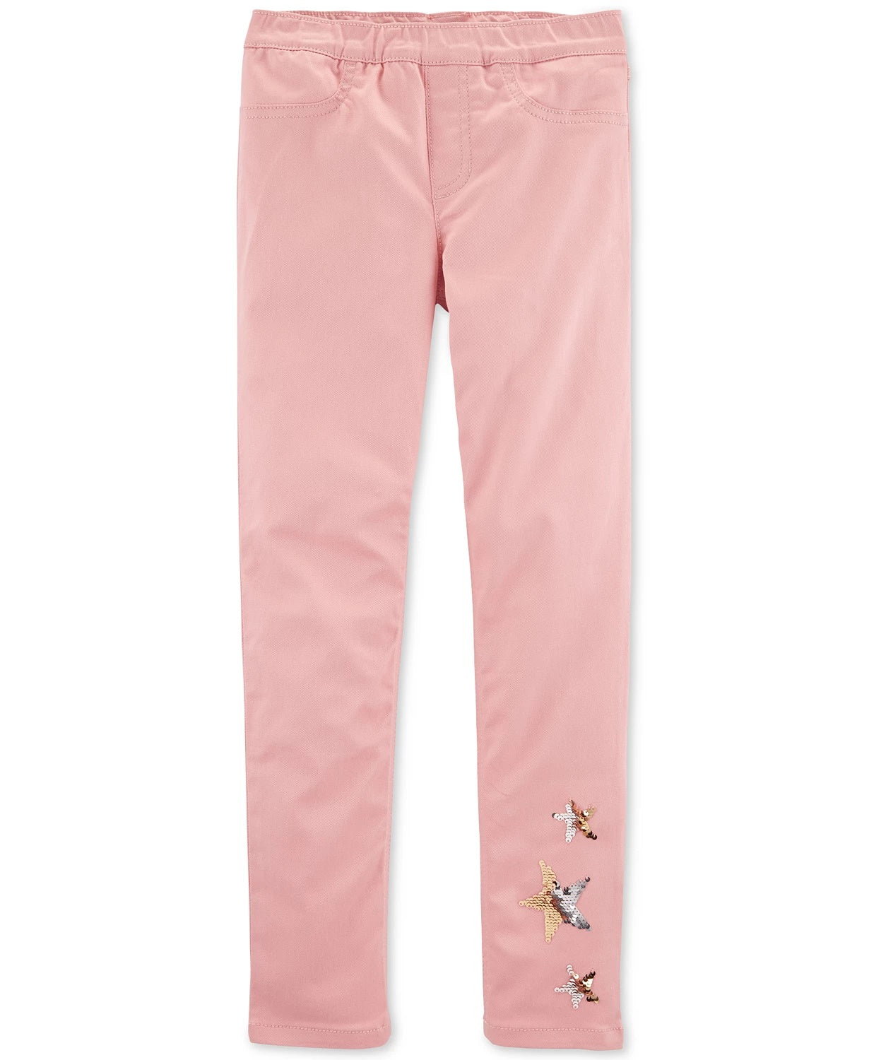 Calças jegging Carter's Little &amp; Big Girls Stars de sarja rosa tamanho 4