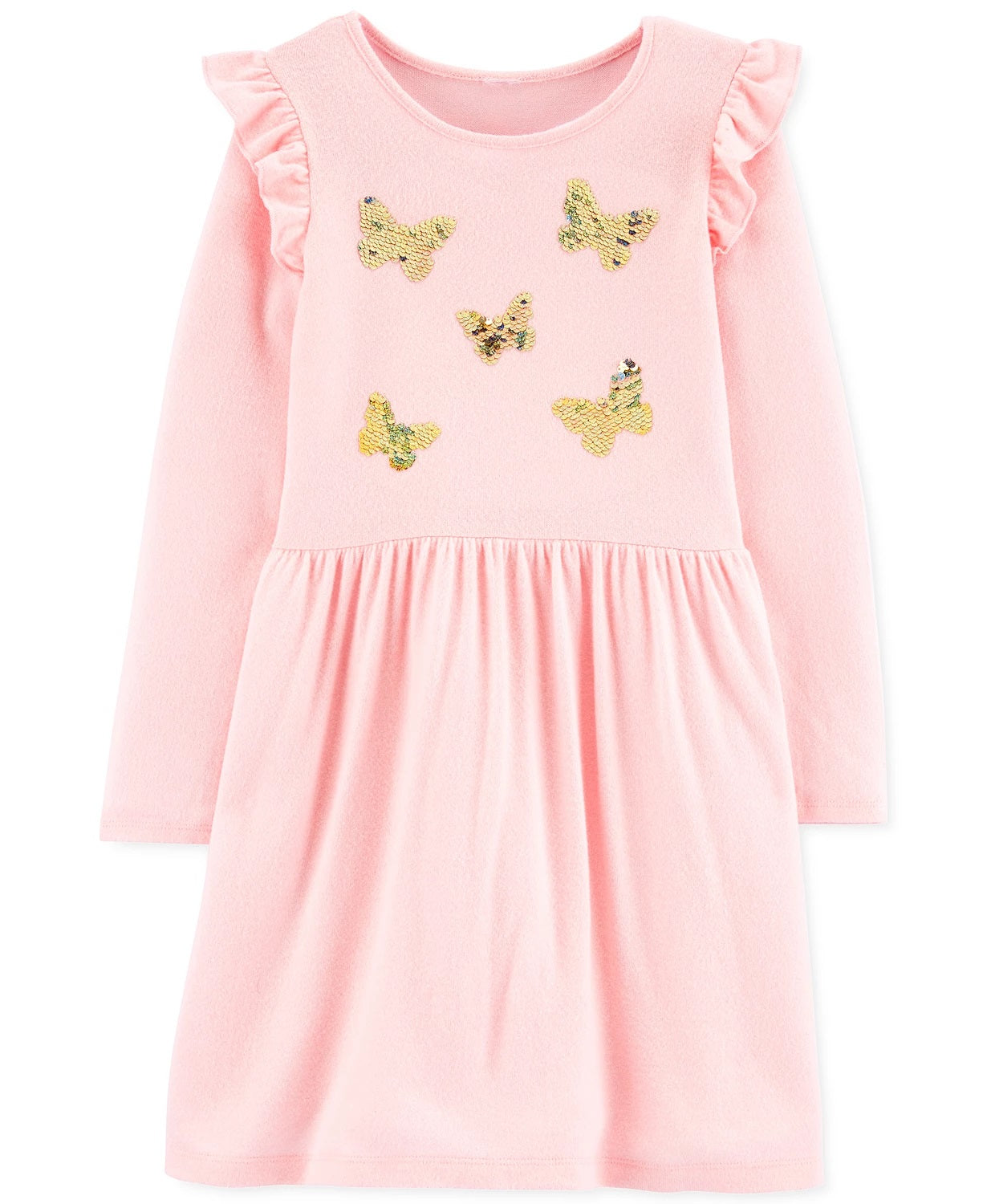 Vestido de malha com lantejoulas e borboletas Carter's Little &amp; Big Girls, rosa, tamanho 7