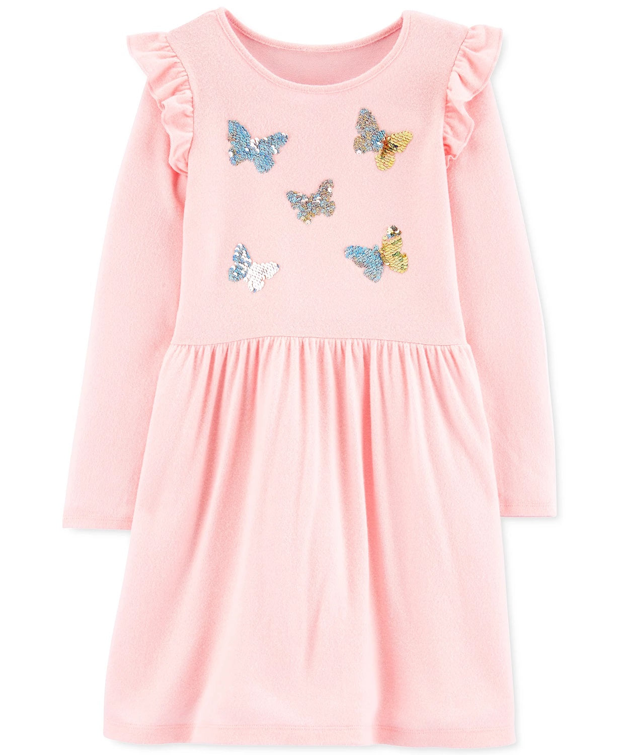 Vestido de malha com lantejoulas e borboletas Carter's Little &amp; Big Girls, rosa, tamanho 7