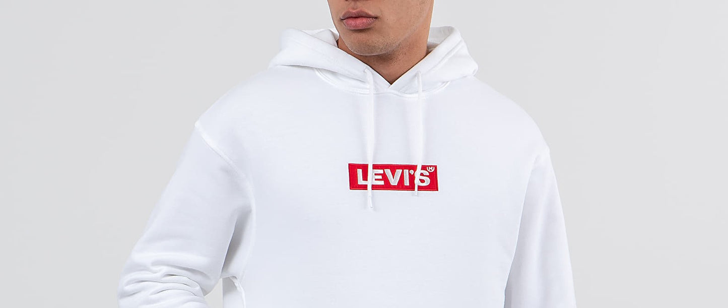 Moletom com capuz Levi's masculino com logotipo, branco, tamanho XX-G
