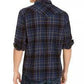 Camisa xadrez Levi's Curran Regular Fit masculina, azul, tamanho XX-G