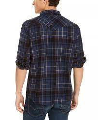 Camisa xadrez Levi's Curran Regular Fit masculina, azul, tamanho XX-G