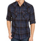 Camisa xadrez Levi's Curran Regular Fit masculina, azul, tamanho XX-G