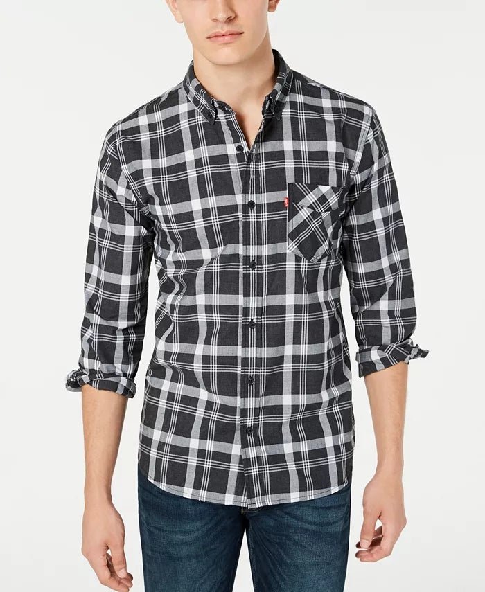 Camisa xadrez Reese masculina Levi's cinza tamanho pequeno