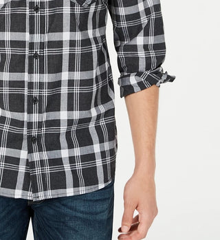 Levi's Men's Reese Plaid Shirt Dark Gray Size X-Large