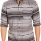 Camisa de flanela listrada Levi's Avalon masculina, cinza, tamanho pequeno