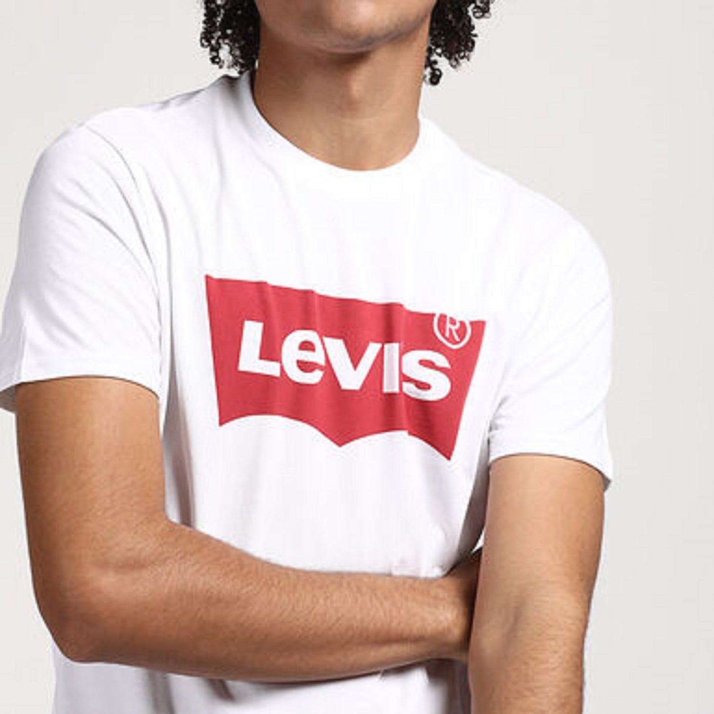 Camiseta Levi's Masculina com Estampa de Logotipo Batwing, Branca, Tamanho Extra Grande