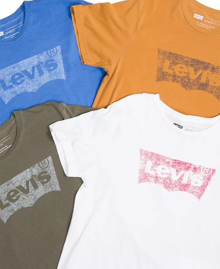 Camiseta Levi's Masculina com Estampa de Logotipo Batwing, Branca, Tamanho Extra Grande