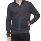 Calvin Klein Moletom Masculino Regular Fit Mix-Media com Zíper Completo Cinza Tamanho XX-G