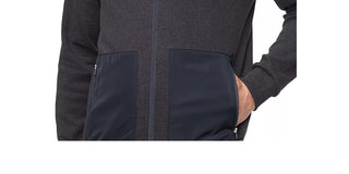 Calvin Klein Moletom Masculino Regular Fit Mix-Media com Zíper Completo Cinza Tamanho XX-G