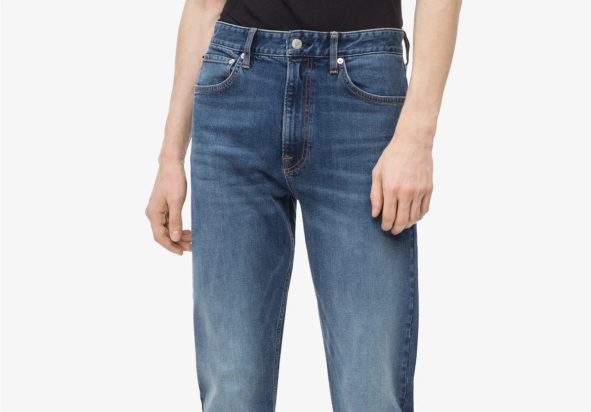 Calça jeans Calvin Klein masculina relaxada tamanho azul marinho 40x32