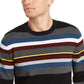 Suéter listrado DKNY Roadmap Regular Fit Masculino Azul Marinho Tamanho Grande