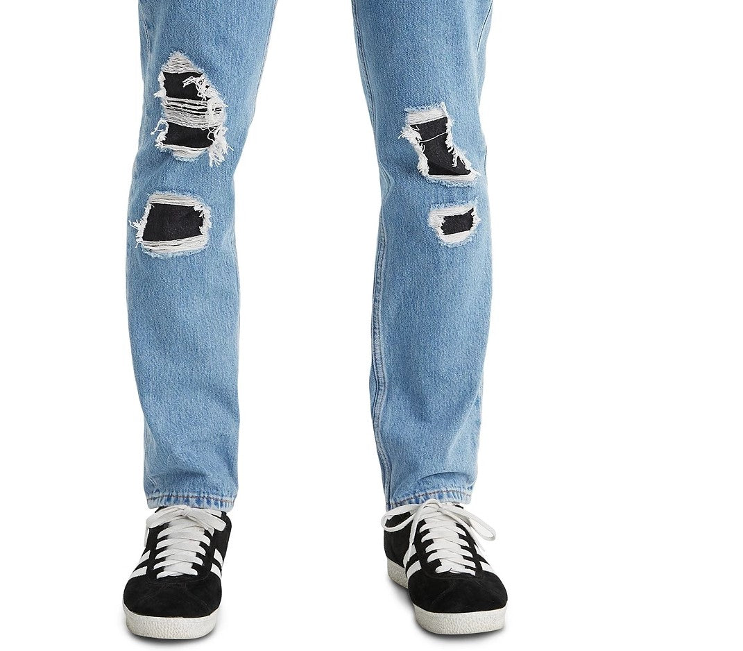 Calça jeans Levi's 511 Slim Fit Rip and Repair Masculina Azul Tamanho 32X34