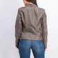 Jaqueta feminina Bar III Flyaway de couro sintético marrom tamanho X-S